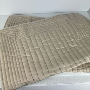 West Elm TENCEL pick stitch quilted bed sham pair(2)tan sand color